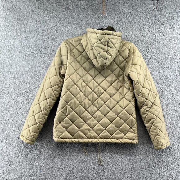 CX Diamond Quilted Fleece Lined Nylon Puffer Jacket Green - Picture 14 of 15